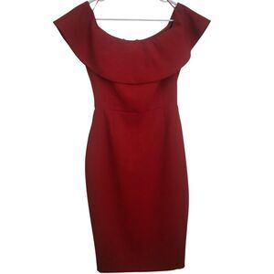 Zara Red Off the Shoulder Midi Dress